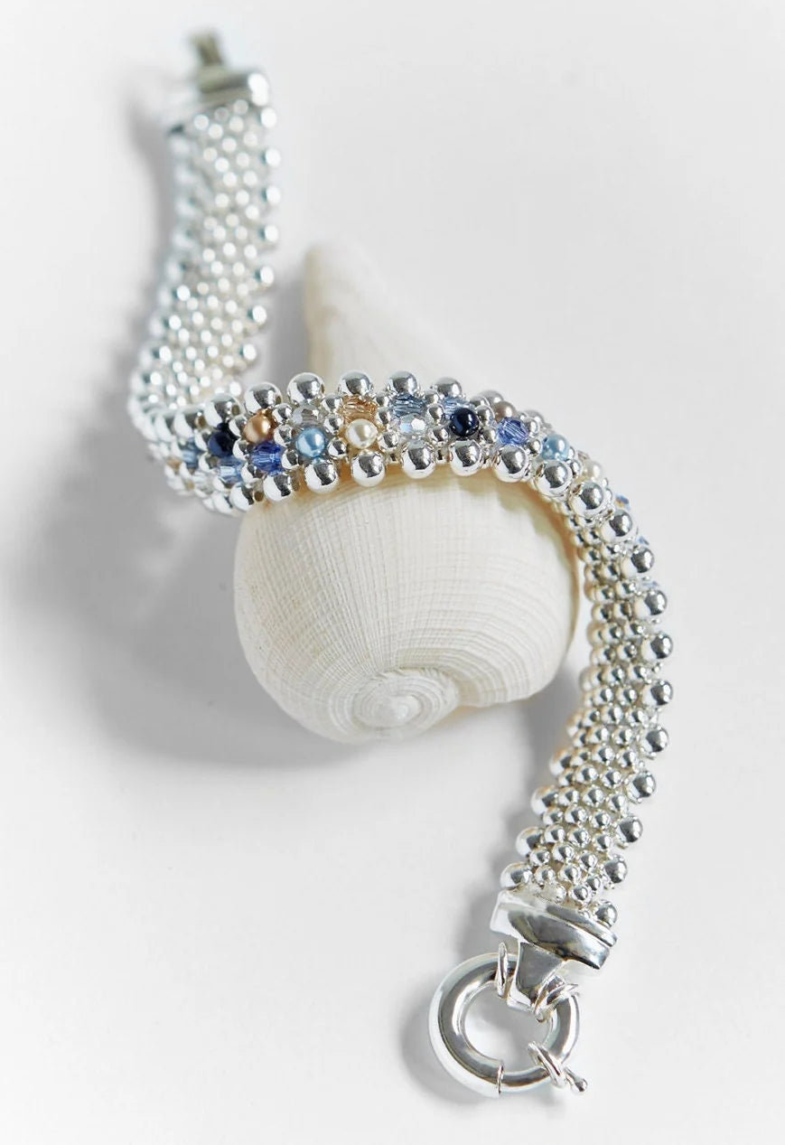 Grand Michelle - Ocean Inspired, Crystal and Sterling Silver, Reversible Bracelet