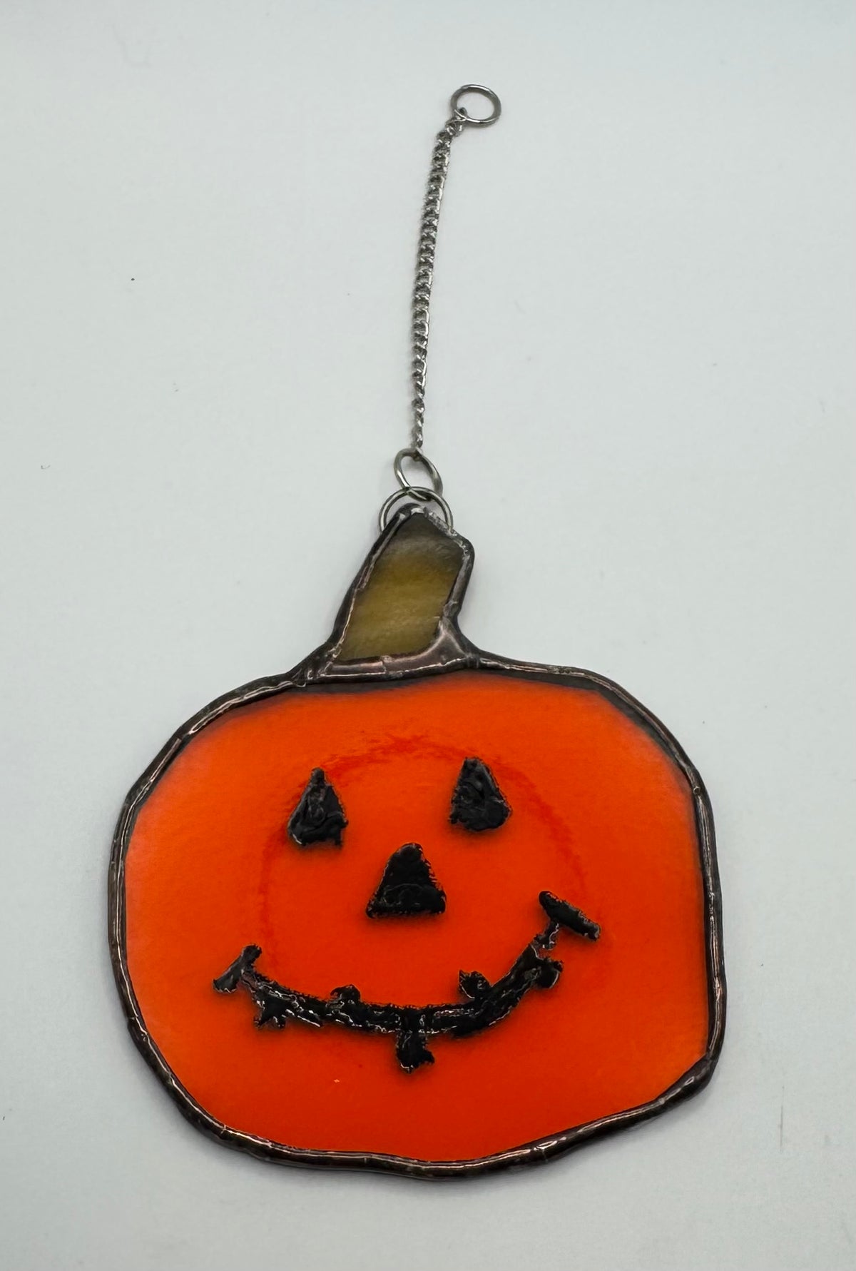 Fused Glass Jack O' Lantern Suncatcher
