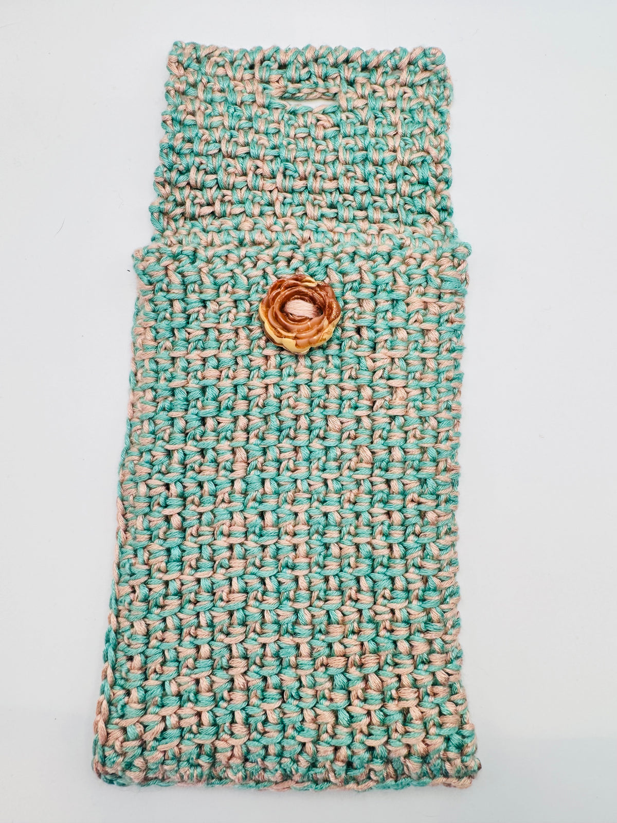 Original Design Crochet Phone Pouch with Handcrafted Button Closure