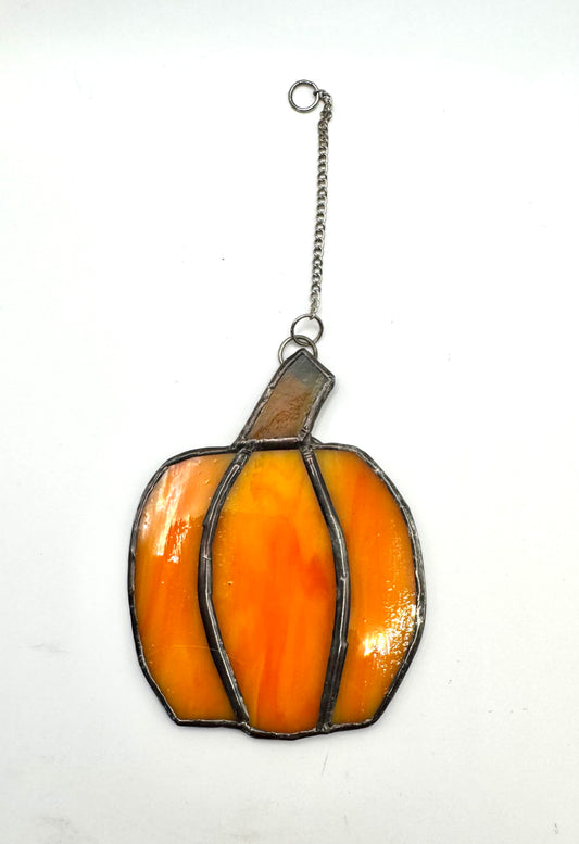 Fused Glass Pumpkin Suncatcher