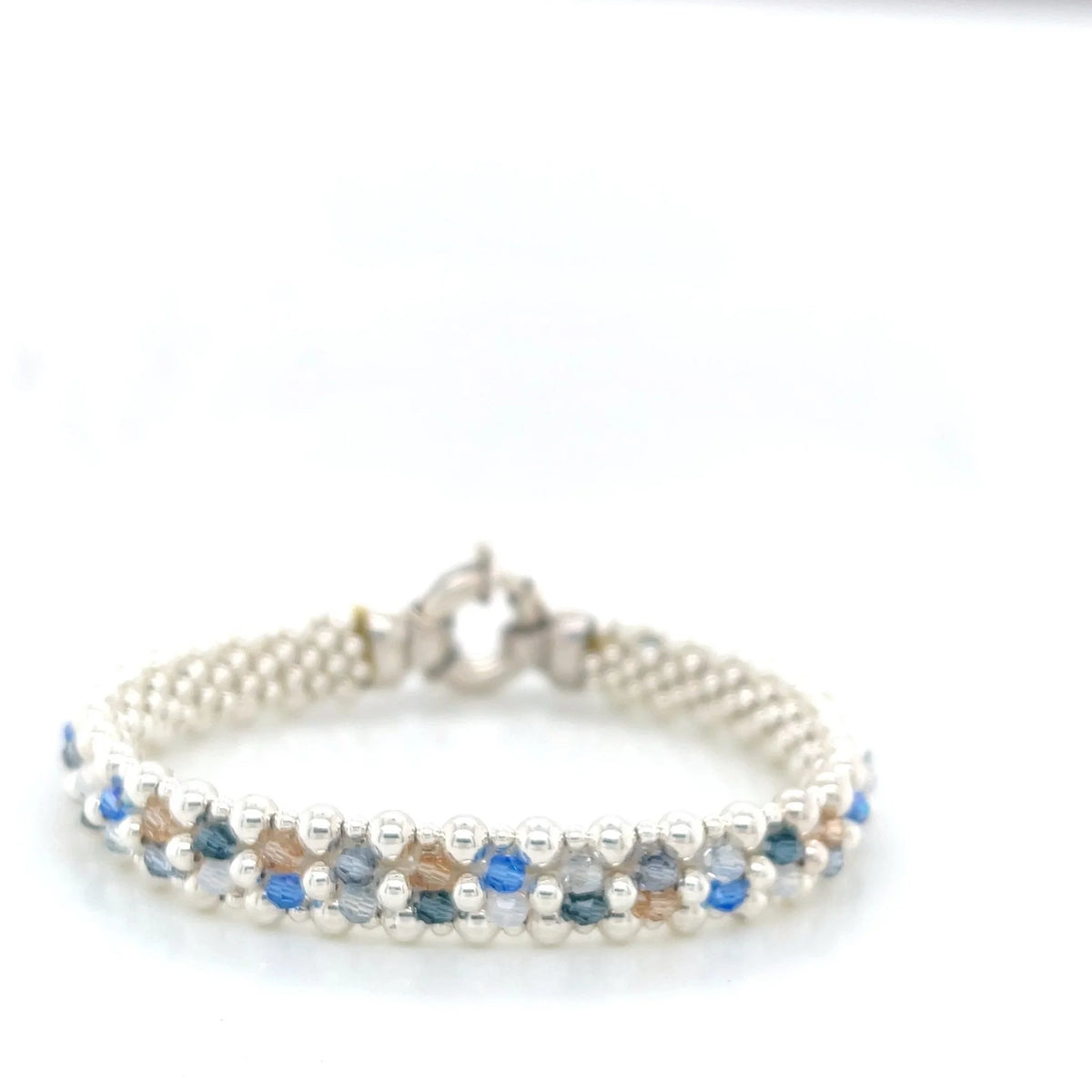 Modern Michelle - Ocean Inspired Crystal and Sterling Silver Reversible Bracelet