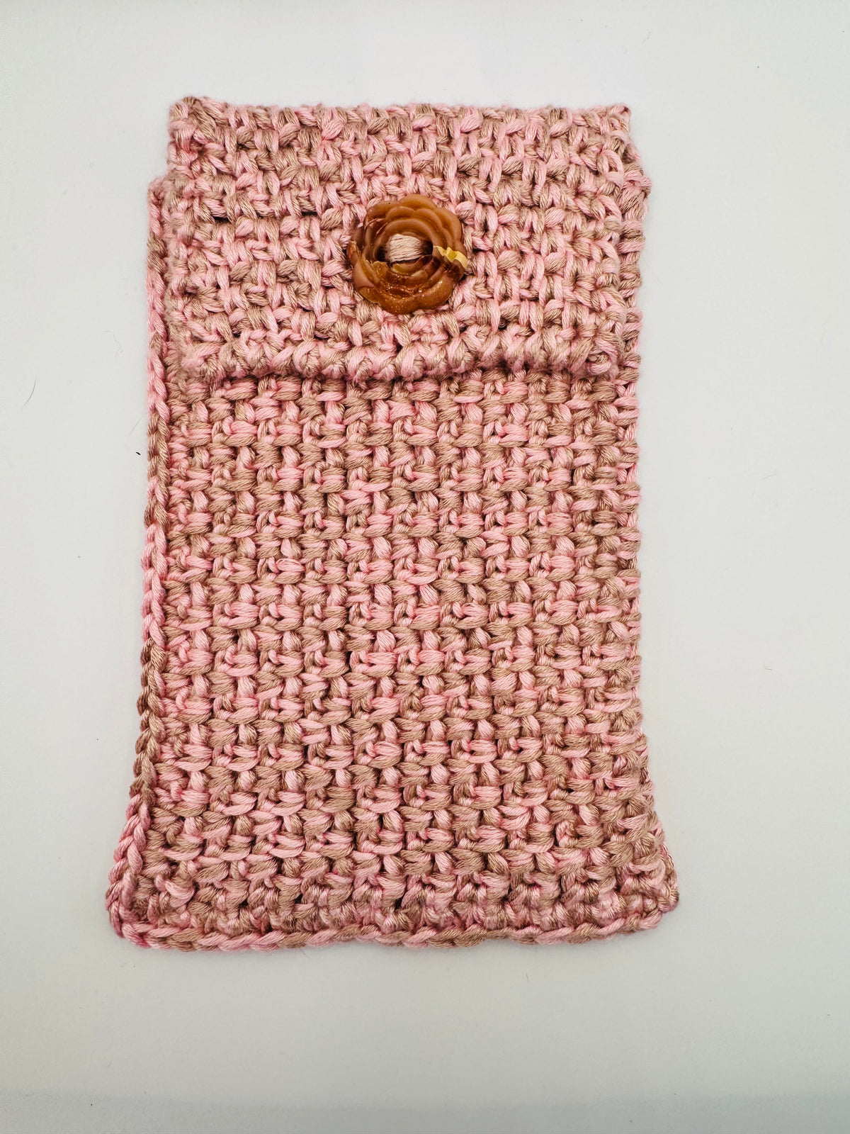 Original Design Crochet Phone Pouch with Handcrafted Button Closure