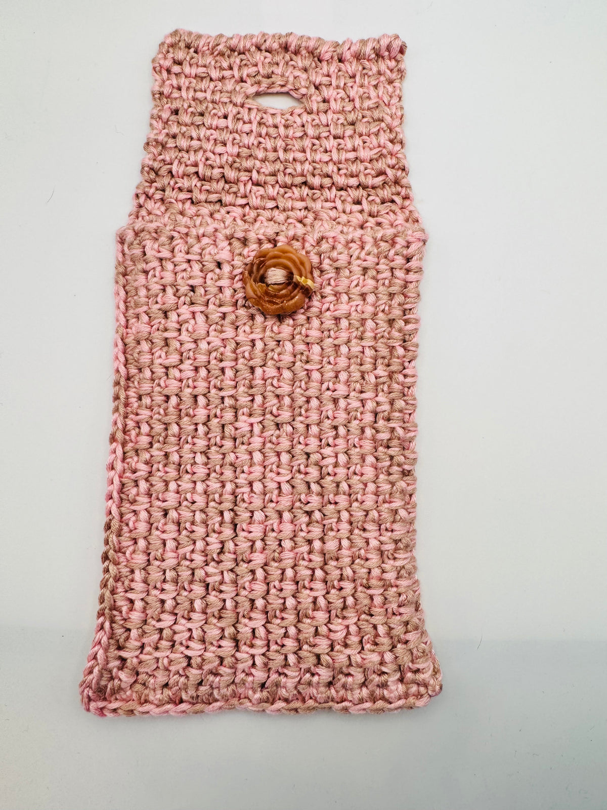Original Design Crochet Phone Pouch with Handcrafted Button Closure
